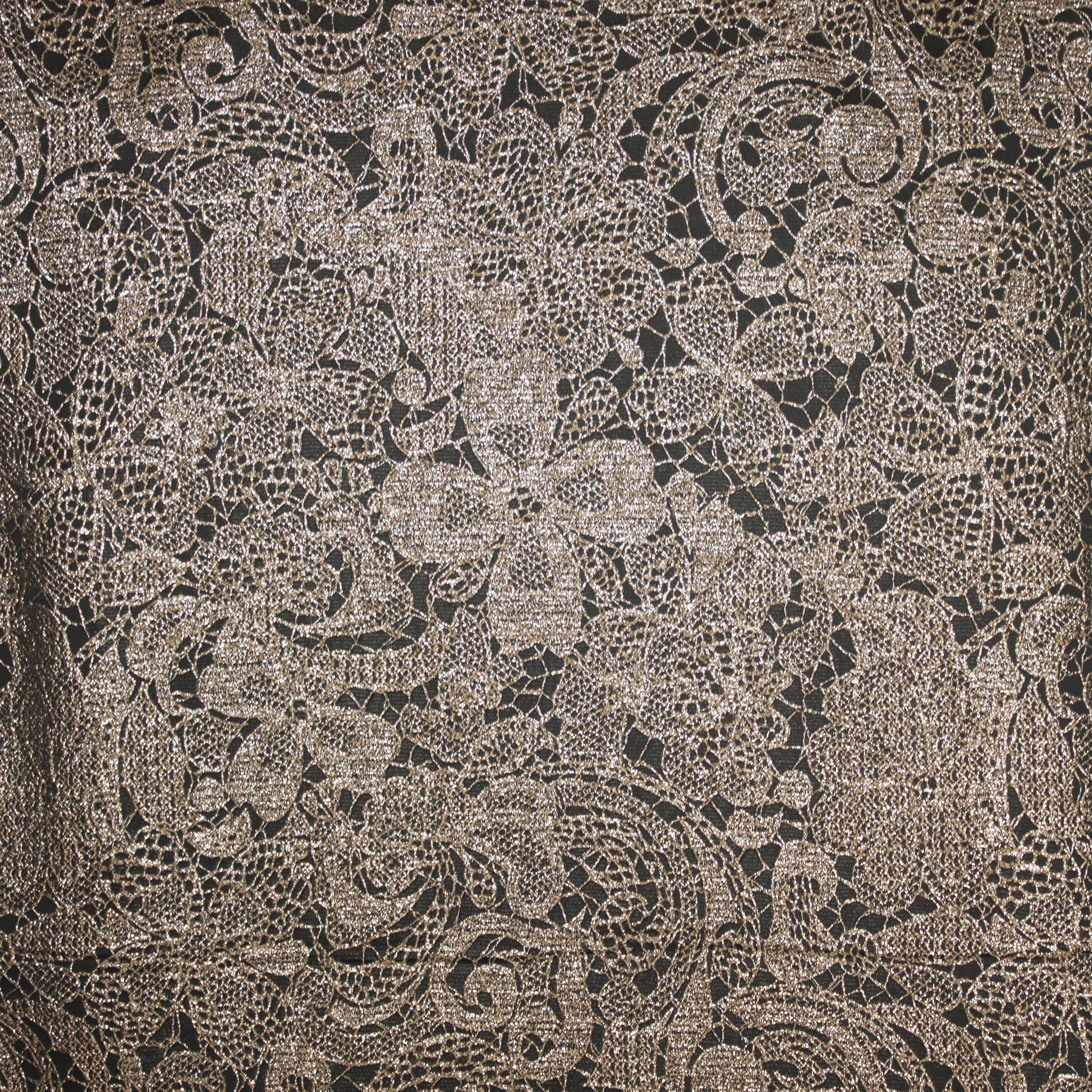 Jacquard met bloemmotief in gouddraad