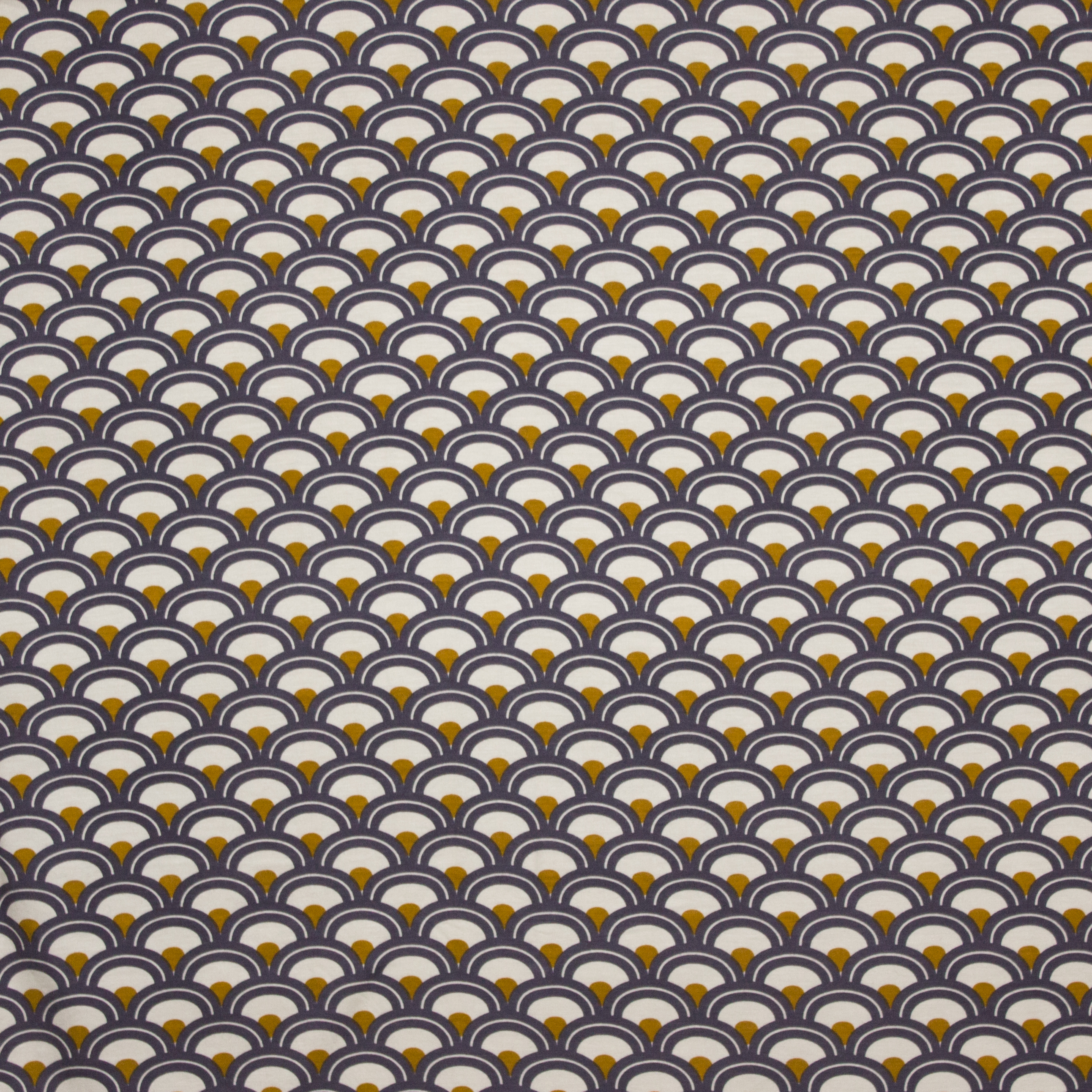 Tricot geometrisch motief oker