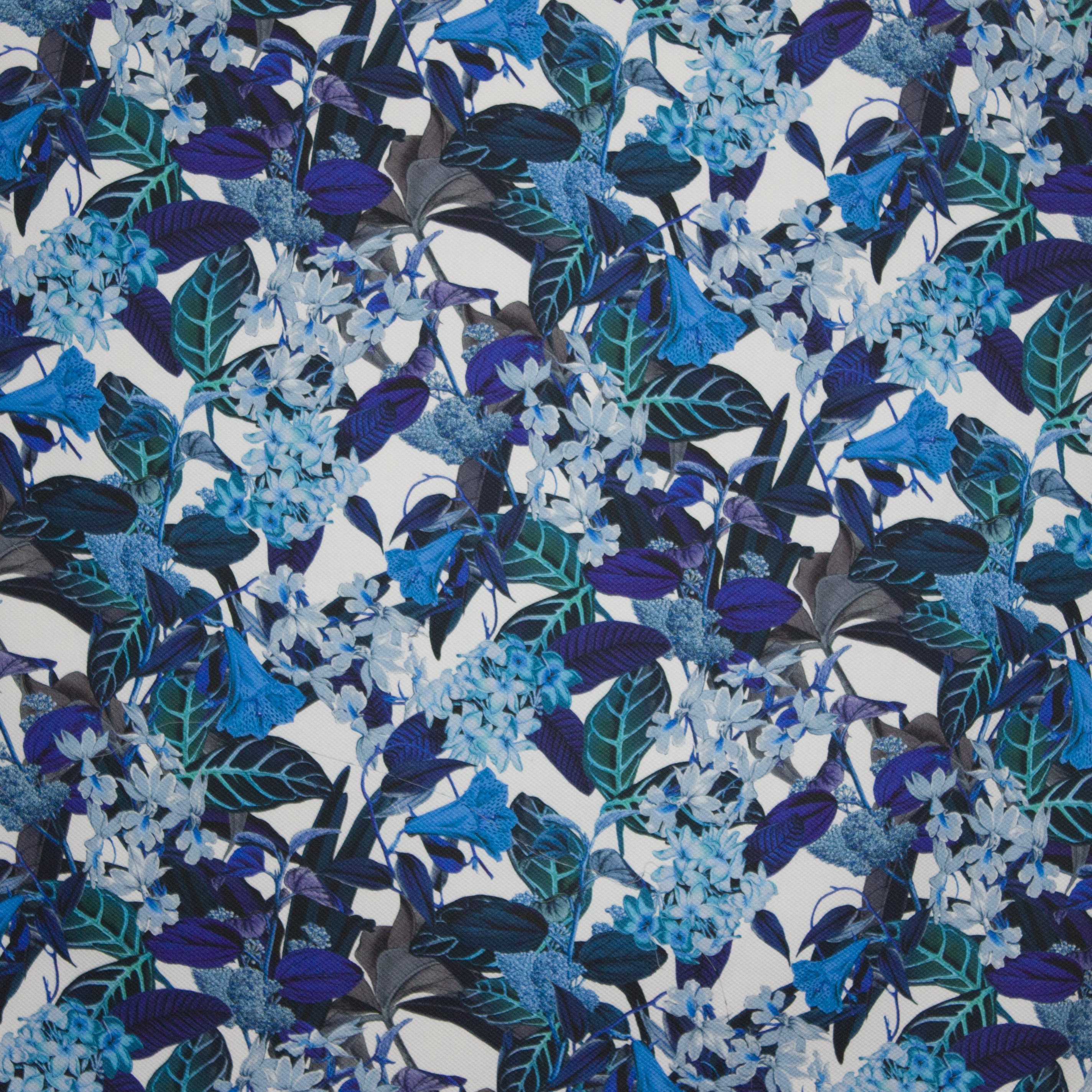 Fijne Italiaanse piqué met bloemen