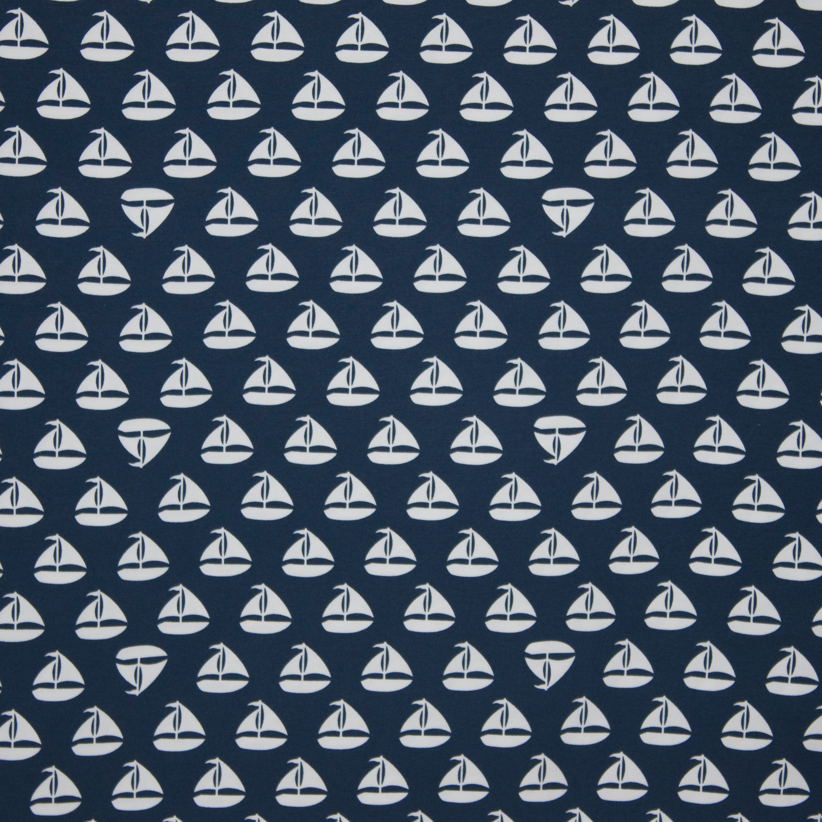 katoentricot blauw wit marine