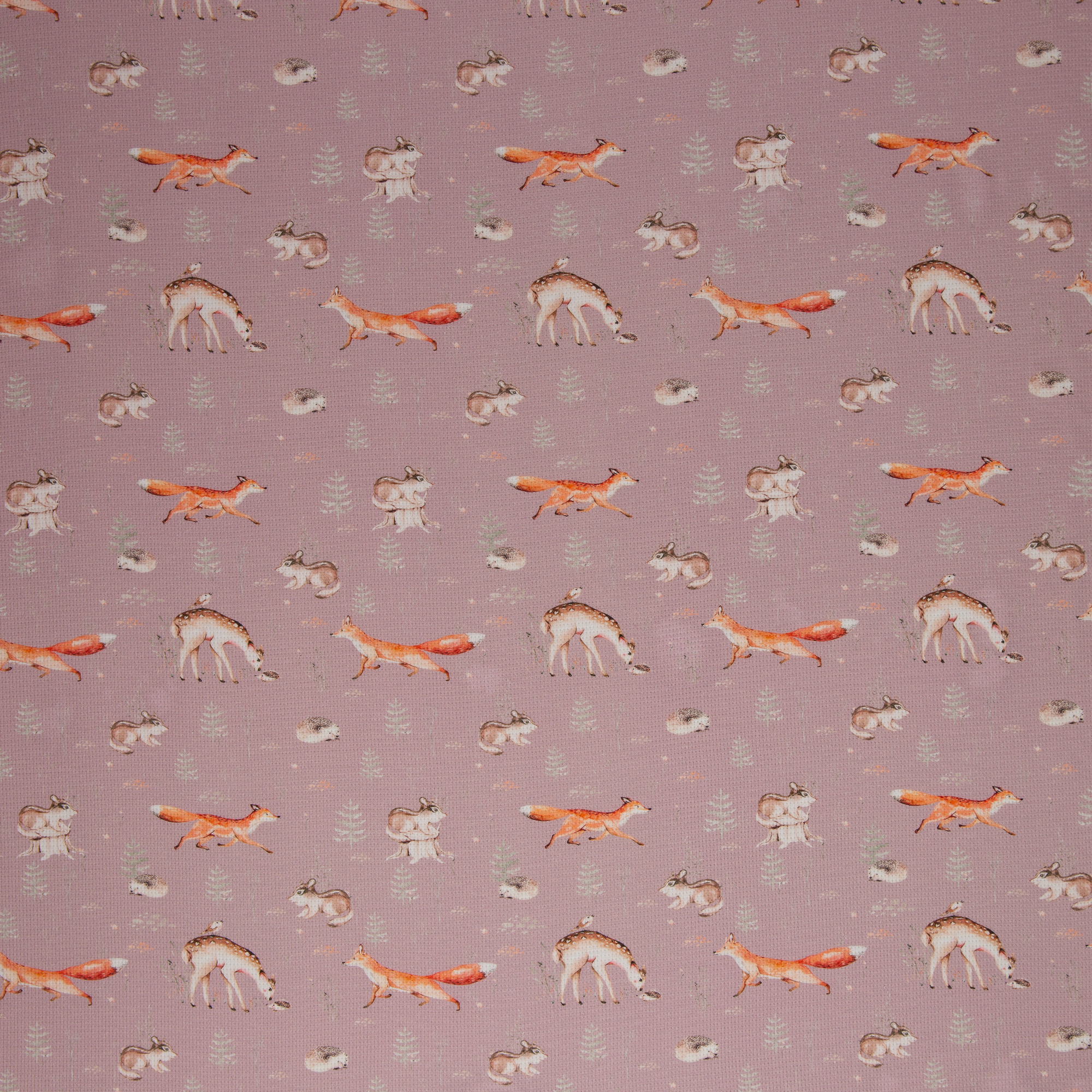 Oudroze wafelstof met dieren - Maja HW22/23