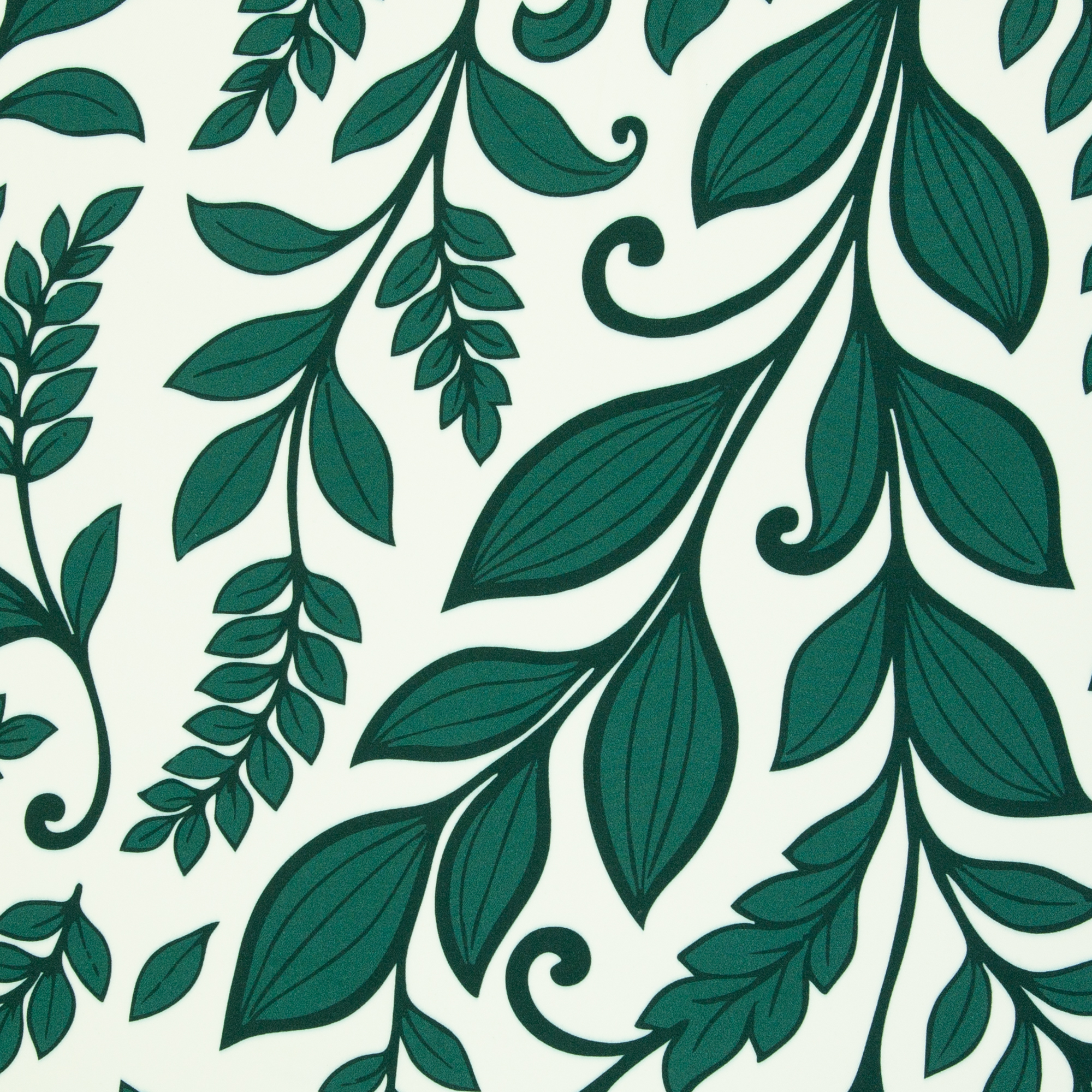 Viscose wite met groene bladeren print 'Simply Flowers'