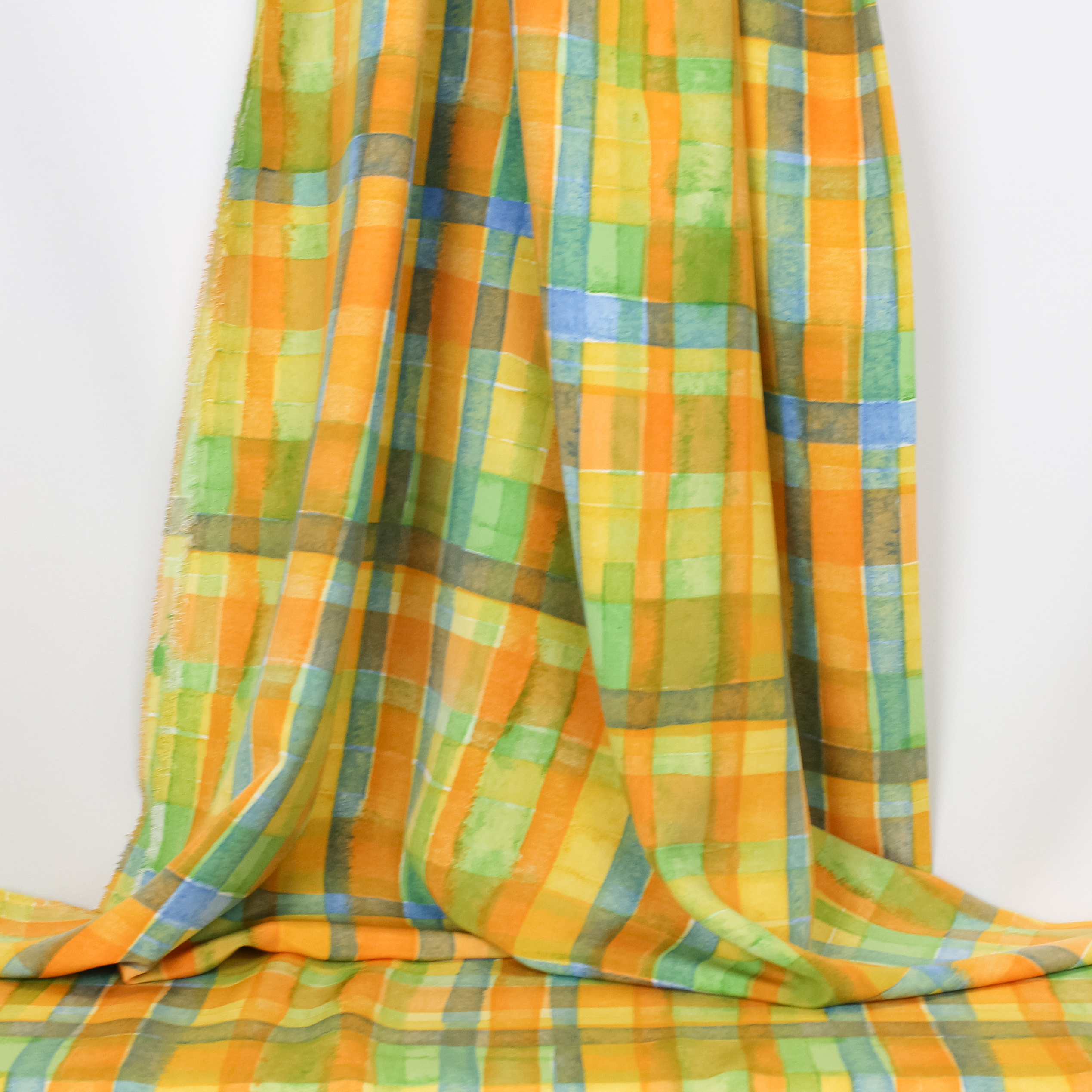 Soepelvallende kleurrijke polyester met gestreepte print