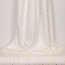 Witte ribfluweel met gouden stipjes