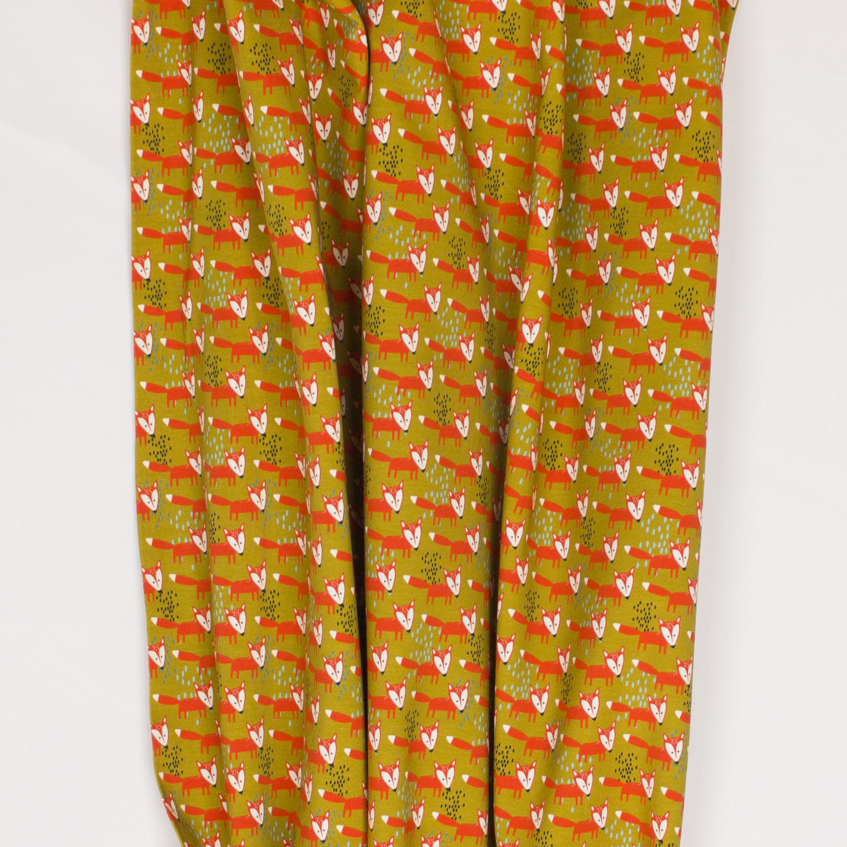 Mosterdkleurige tricot met vosjes