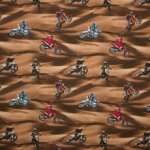 Bruine tricot met motor racers van Poppy