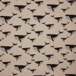 Lichtbruine canvas met walvissen