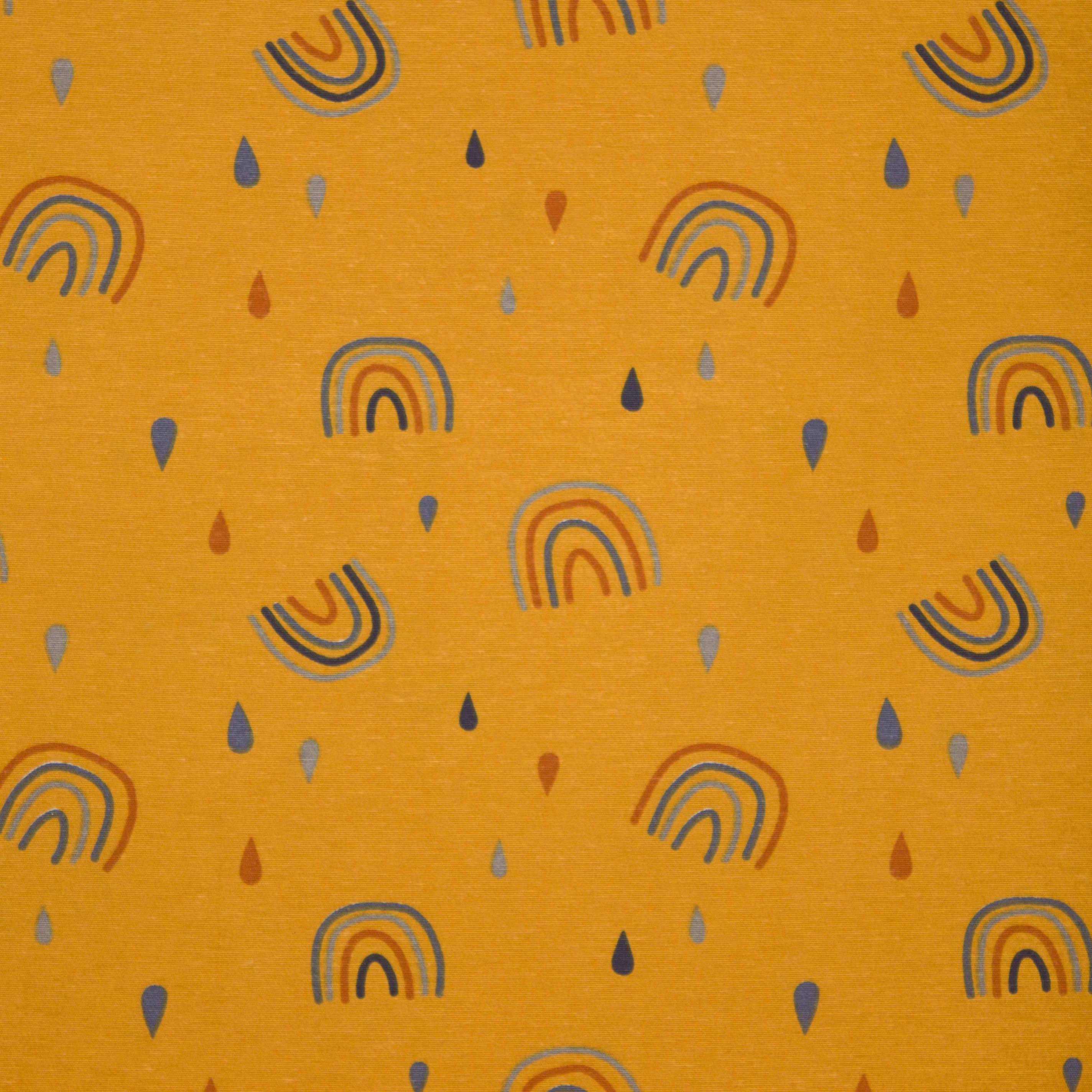 Oker canvas met regenbogen