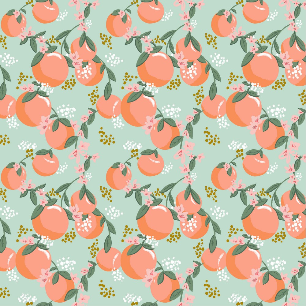 Blauwe katoen Tasty Fruit van Poppy