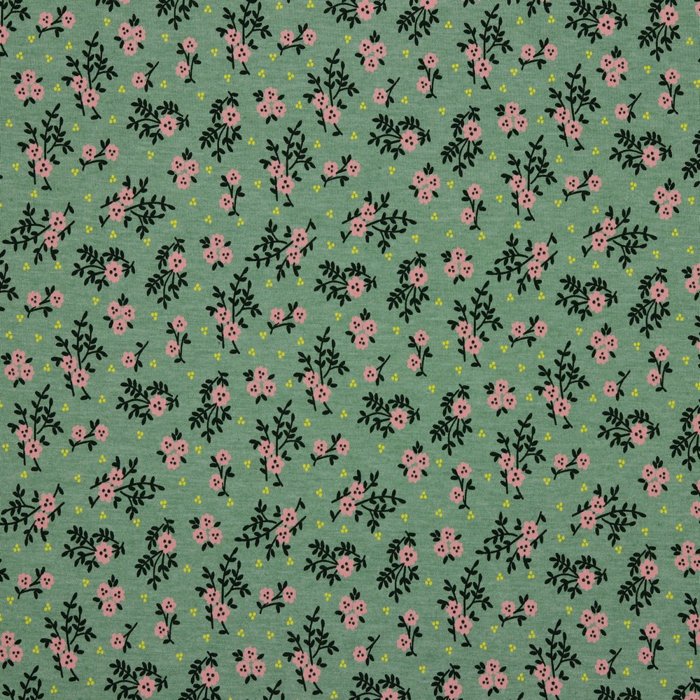 Groene tricot met bloemetjes van Poppy