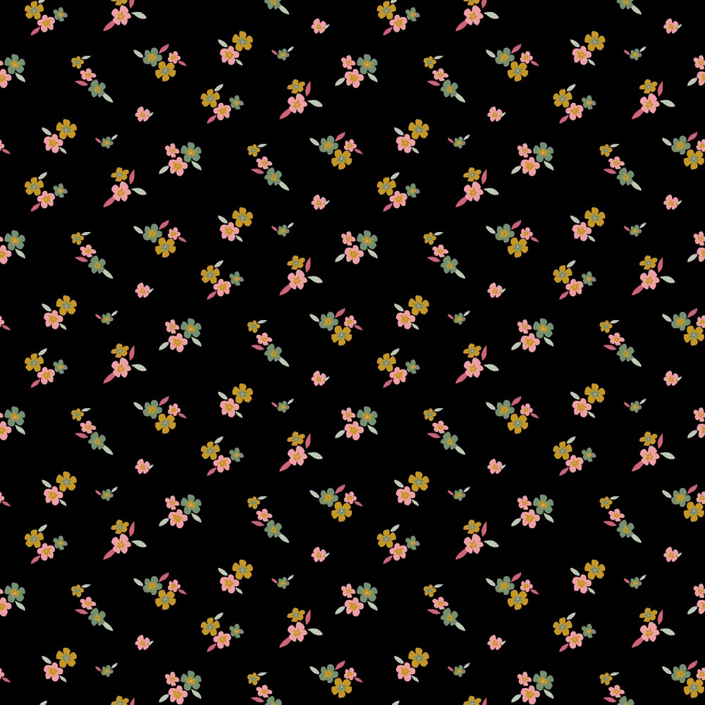 Zwarte tricot met bloemetjes van Poppy