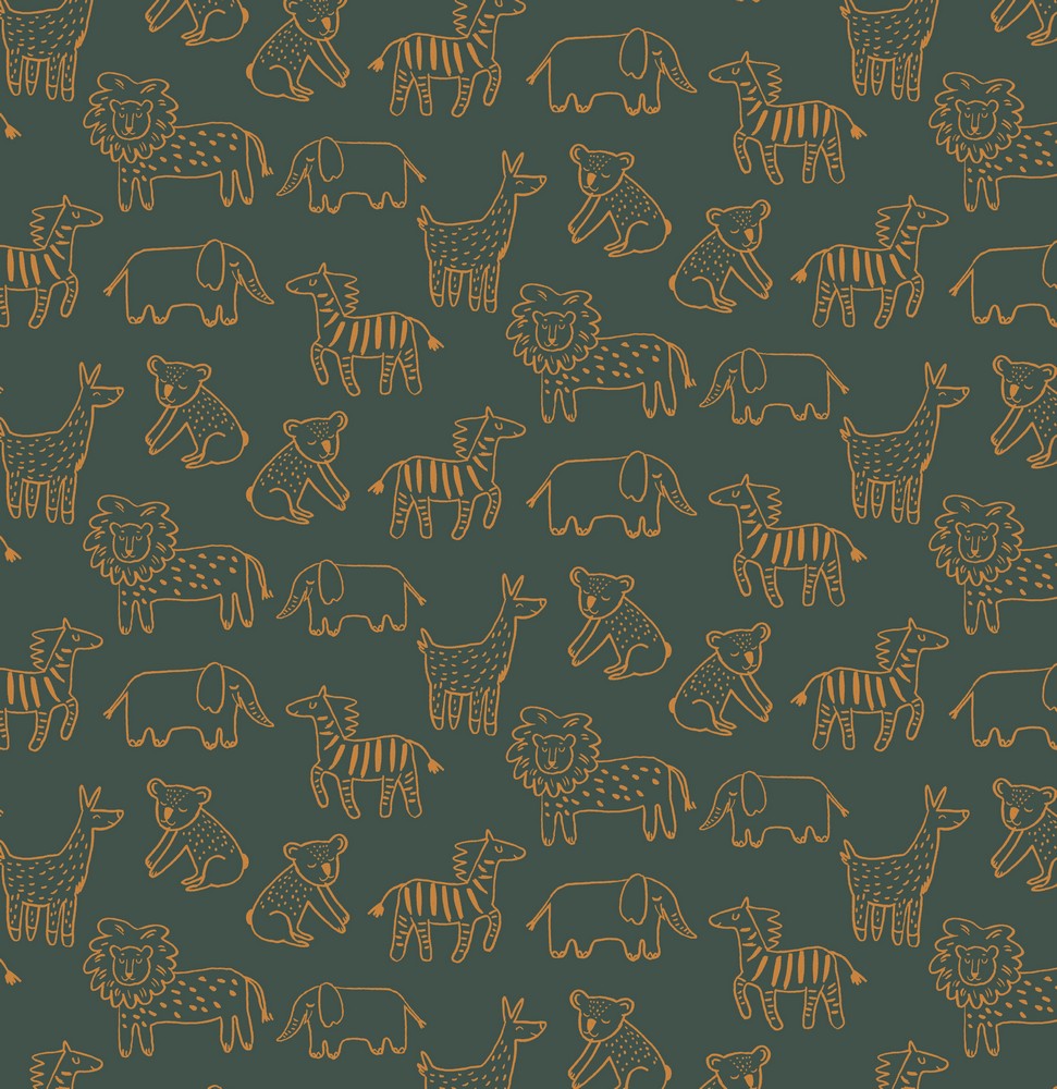 Groene sweater met wilde dieren van Poppy