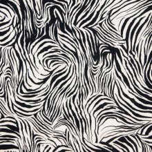 Witte viscose crêpe met zebraprint van La Maison Victor