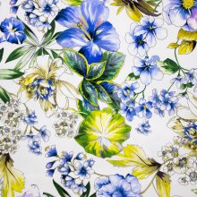 Witte Italiaanse Piqué met Bloemen van Alta Moda