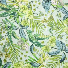 Groene Italiaanse Piqué met Bloemen van Alta Moda