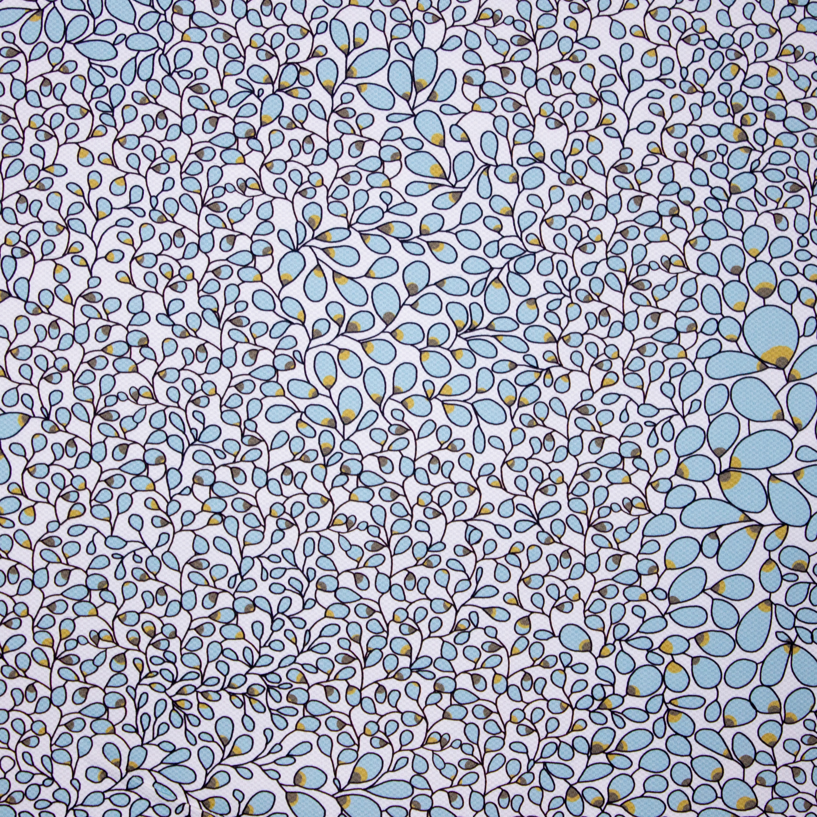 Witte Italiaanse Piqué met Blauw Patroon van Alta Moda