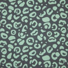 Grijze Linnen Viscose met Panterprint