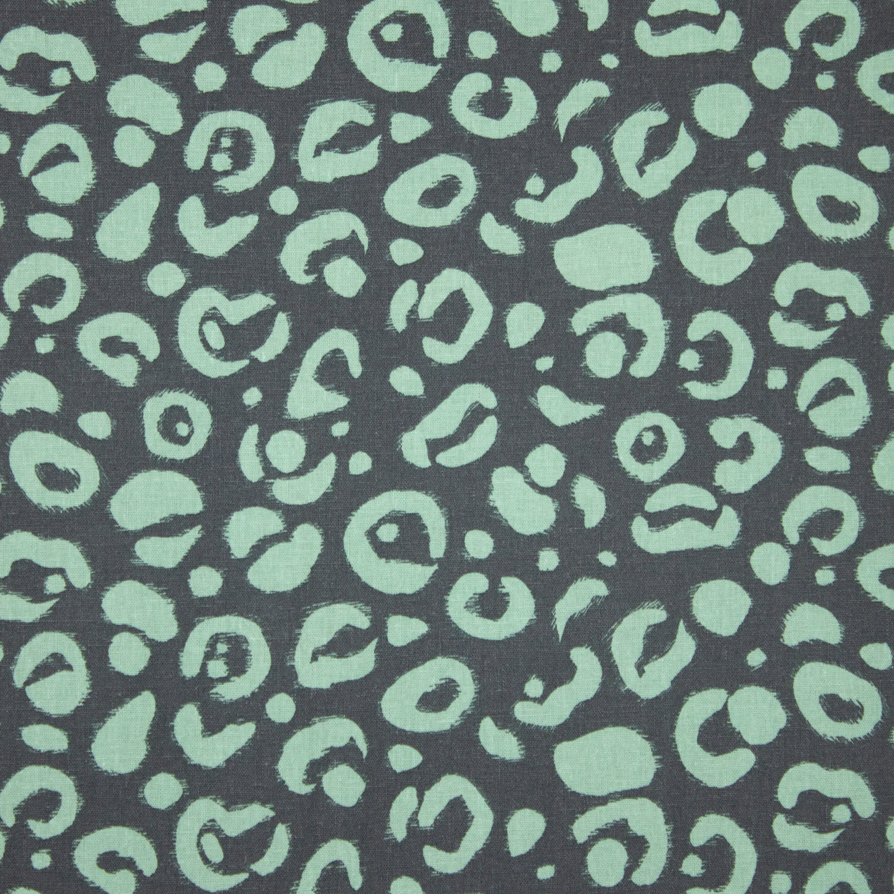 Grijze Linnen Viscose met Panterprint