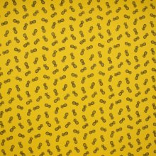 Gele gestructureerde katoen tricot met Ananassen