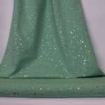 Groene Katoen Tricot met Gouden Stippen