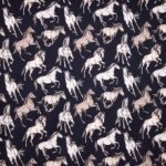 Donkerblauwe tricot met paarden