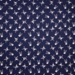 Donkerblauwe katoen tricot met doodshoofden