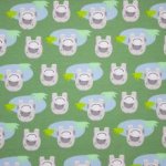 Groene katoentricot met nijlpaarden