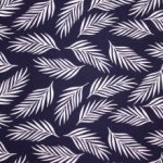 Blauwe Viscose met Bladeren van Stitched By You