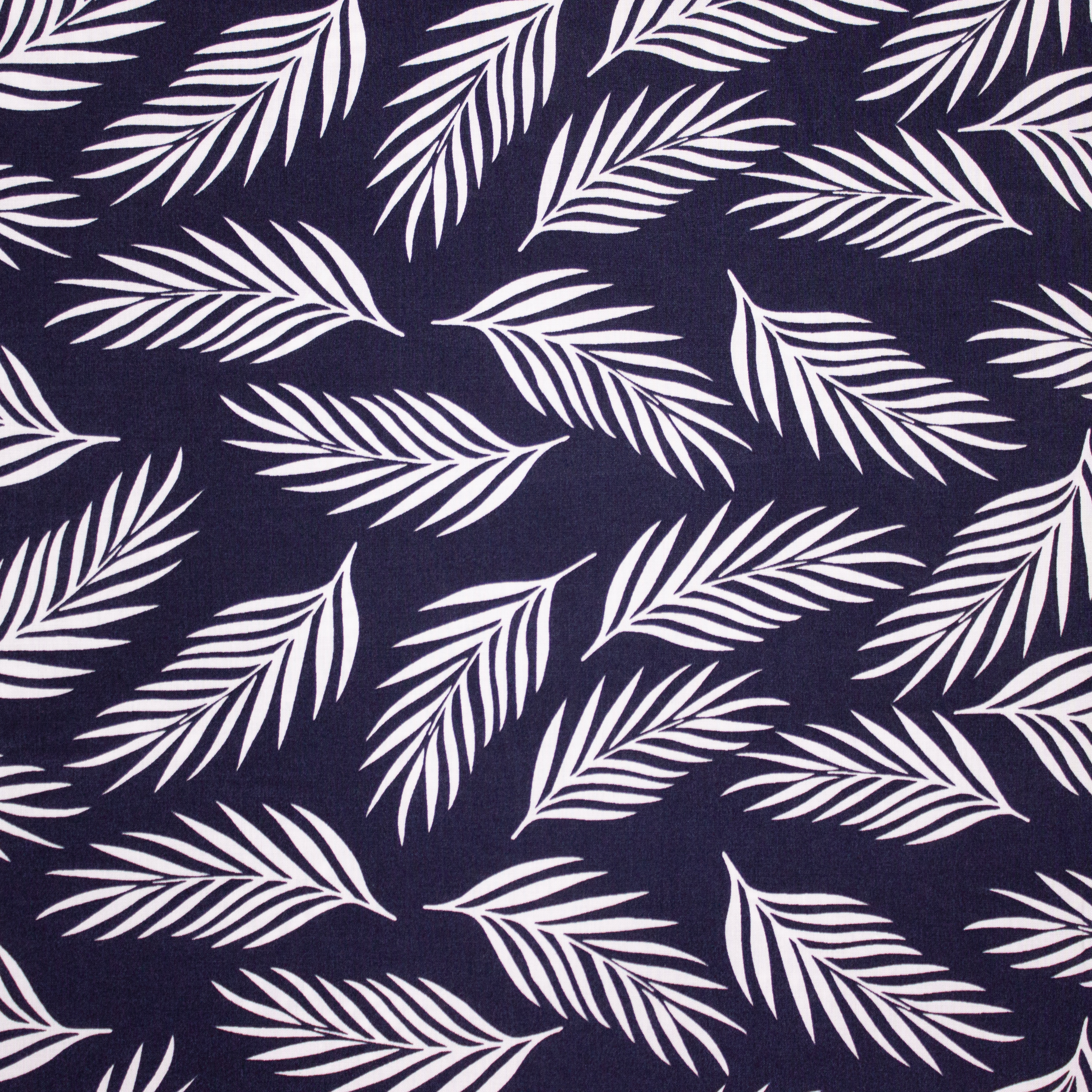 Blauwe Viscose met Bladeren van Stitched By You