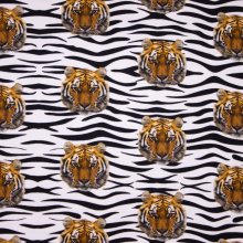 Wit met Zwart Gestreepte Tricot met Tijgers