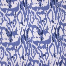 Witte Viscose Linnen met Blauwe Print