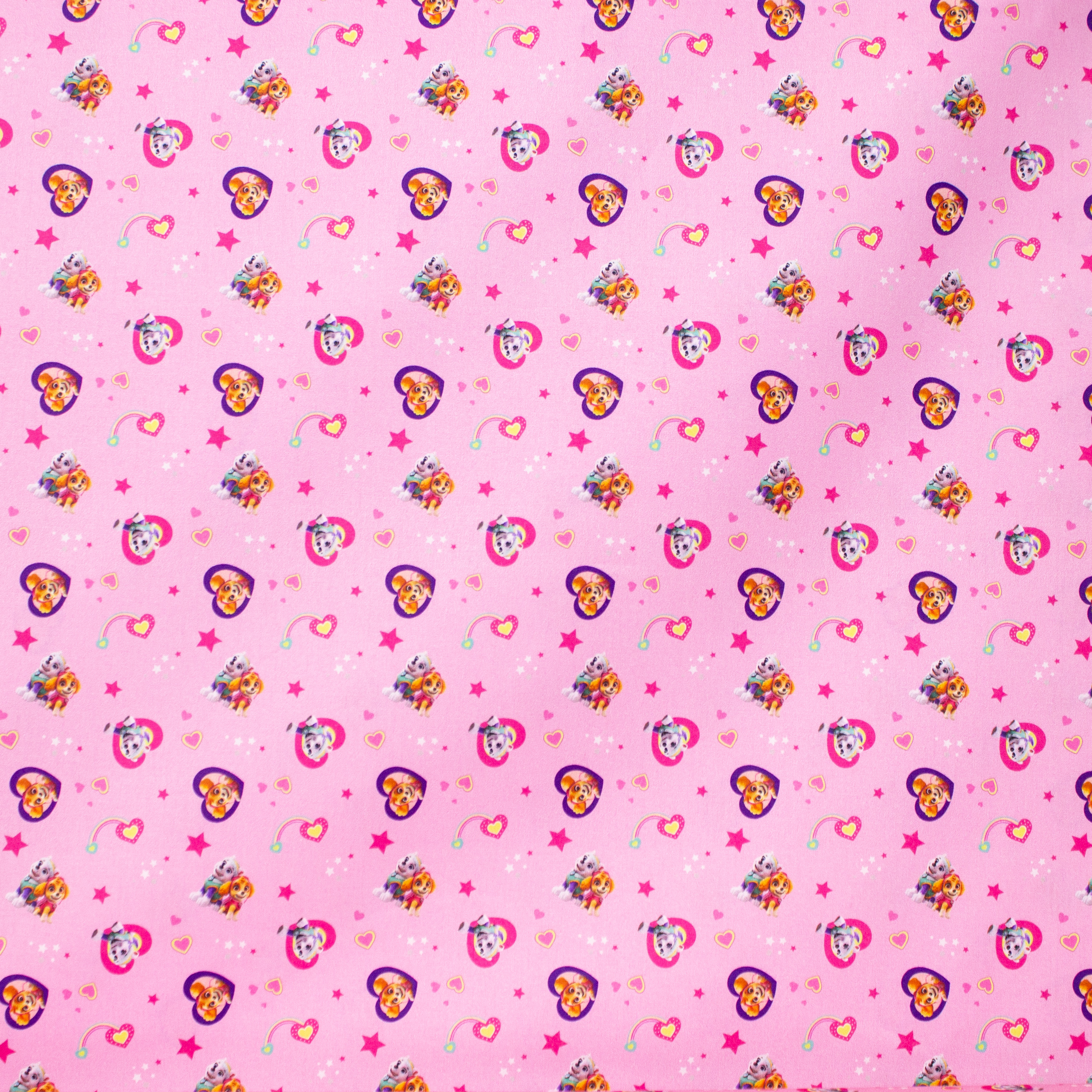 Roze katoen met Paw Patrol print