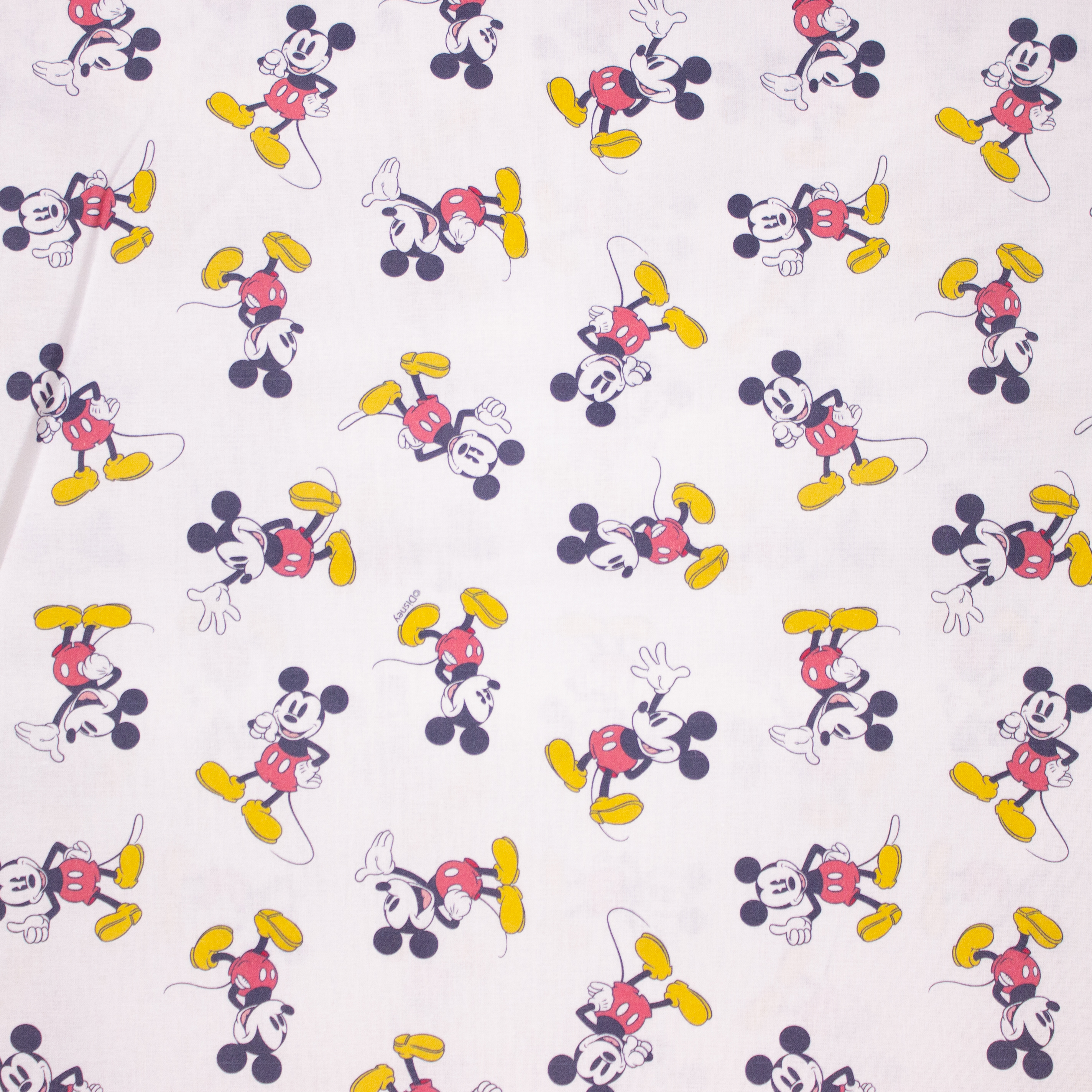 Witte Katoen met Mickey Mouse print