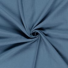 Mousseline effen indigo blauw