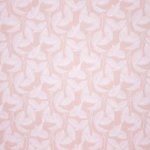 Roze french terry met witte bladeren