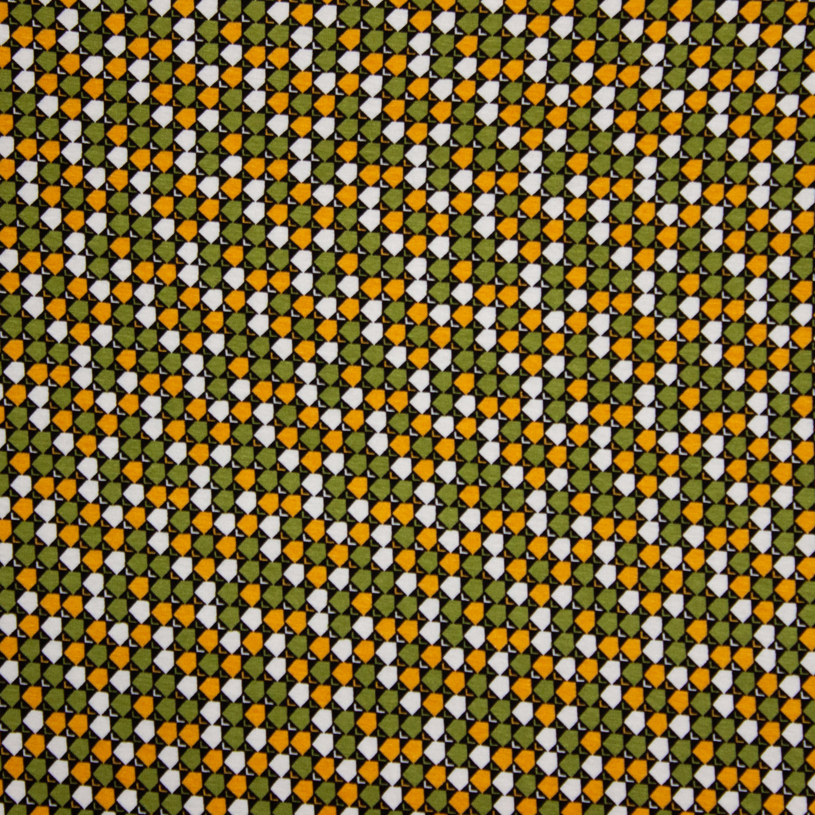 Viscose Jersey met Groen Oranje Patroon van My Image