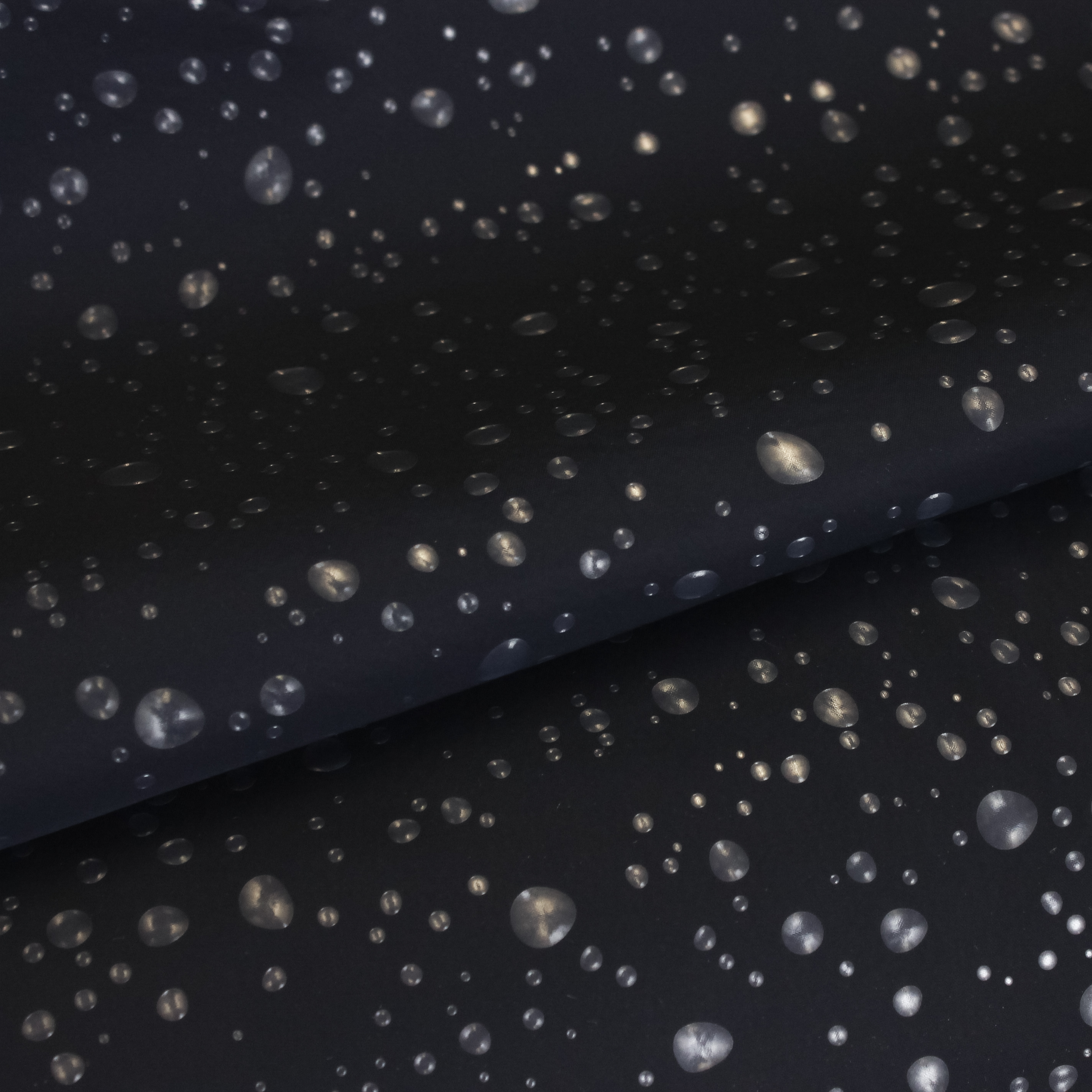 Softshell donkerblauw met bubbels en zachte achterkant