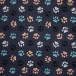 Donkerblauwe Canvas met Honden Pootjes