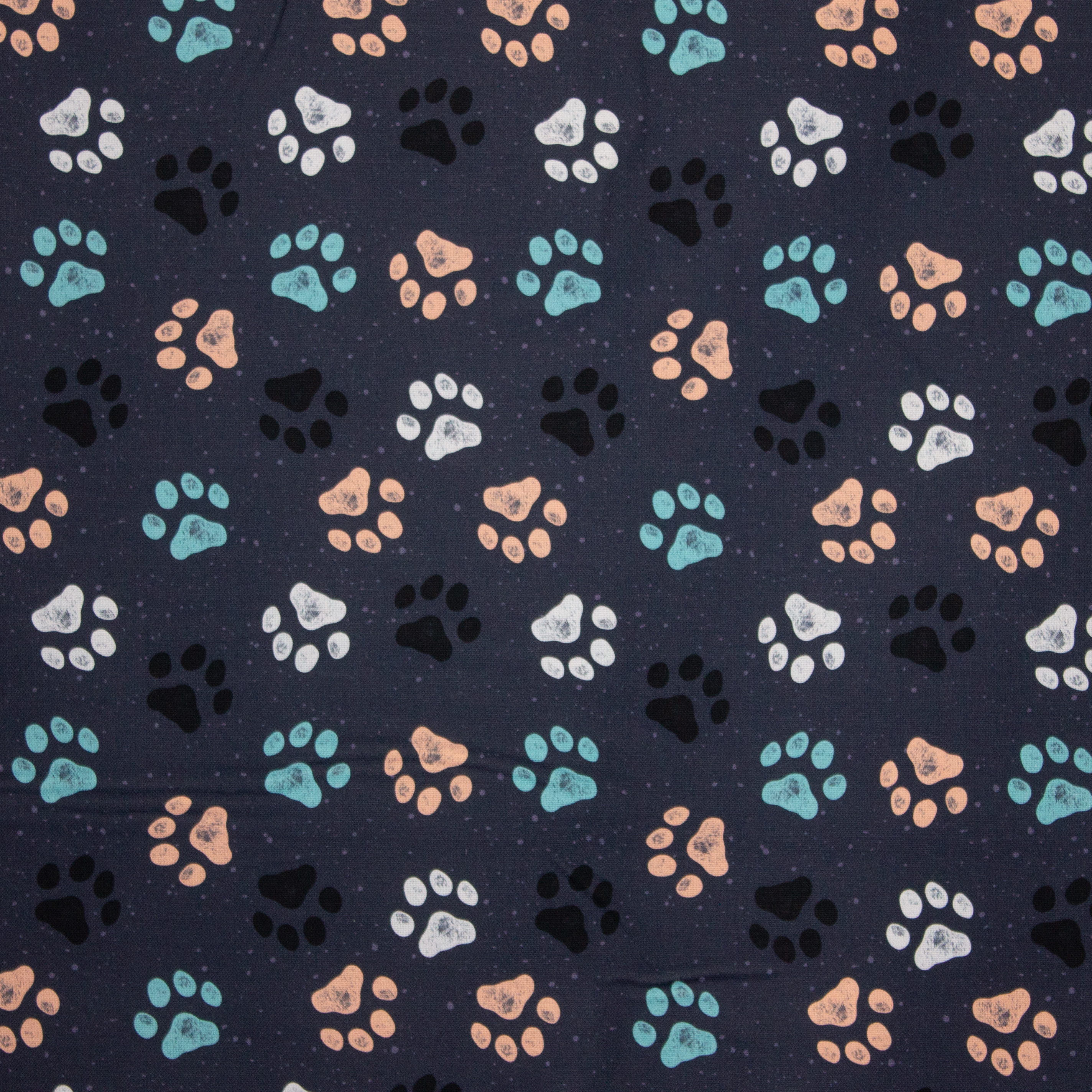 Donkerblauwe Canvas met Honden Pootjes
