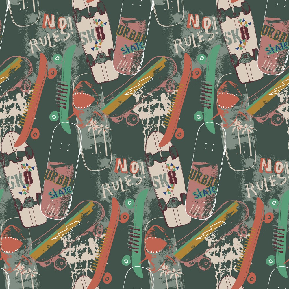 French Terry met Skateboards van Poppy