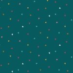 Donker Turquoise Katoen met Hartjes van Poppy