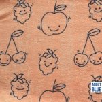 Bruine spons badstof met fruit - About Blue