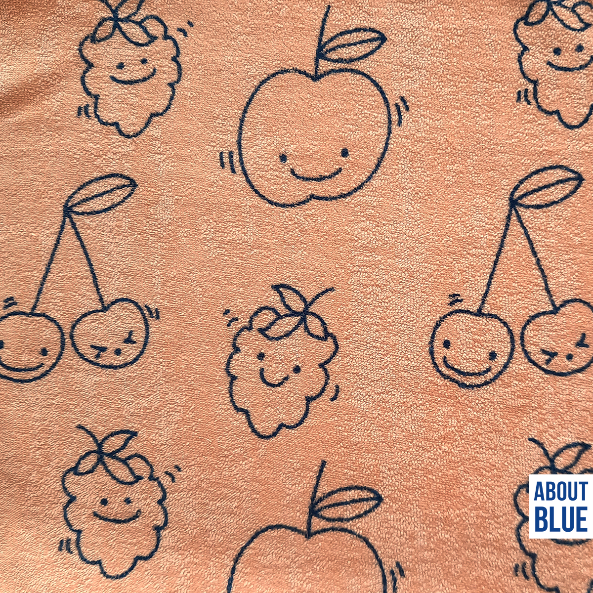 Bruine spons badstof met fruit - About Blue