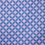 Lila katoen met blauw patroon