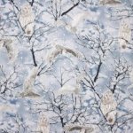 Grijze Katoen Besneeuwde Takken en Uilen