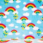Lichtblauwe fleece met Hartjes en regenbogen