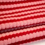 Gestreepte Breistof Stretch Rood- Roos