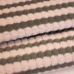 Gestreepte Breistof Stretch Grijs- Roos
