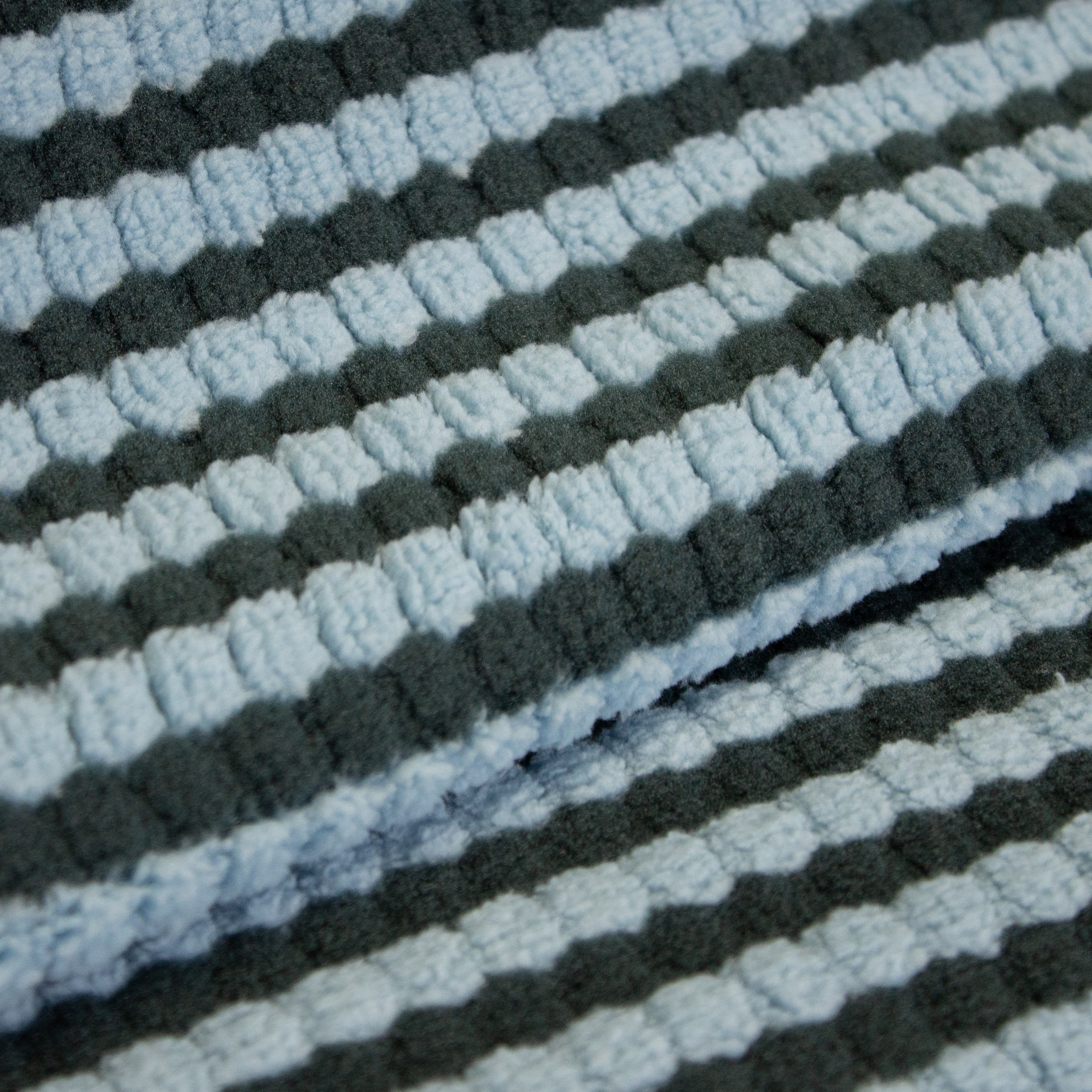 Gestreepte Breistof Stretch Grijs- Blauw