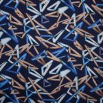 Donkerblauwe Polyester met Motief